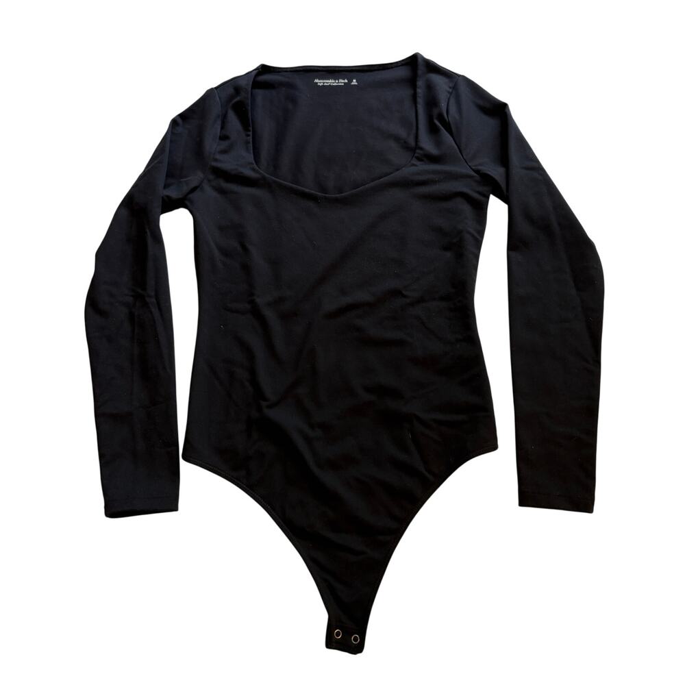 Abercrombie & Fitch women's Long Sleeve Black Thong Bodysuit